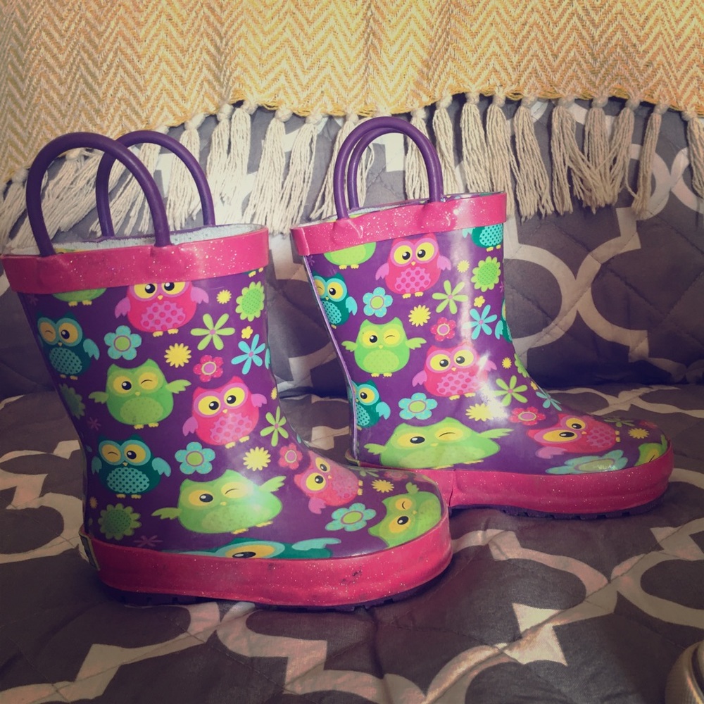 Toddler Rain Owl Boots